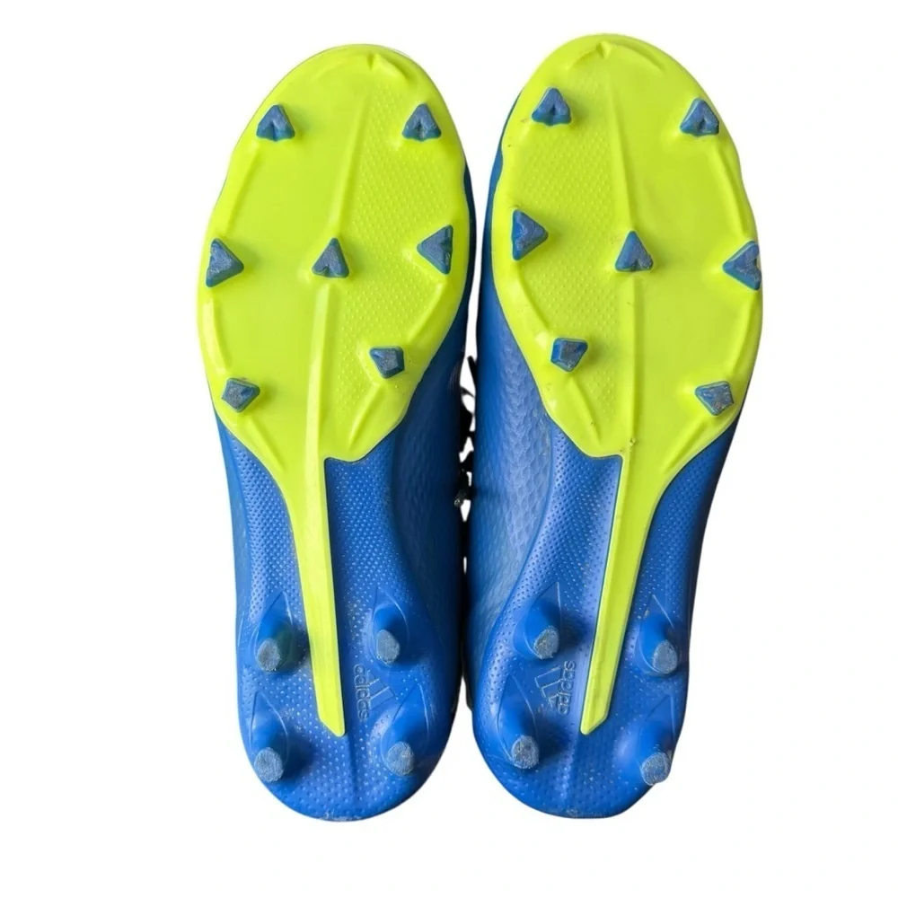 Adidas X 18.3 FG Soccer Cleats Men’s 5 Blue Black Yellow Striped Athletic Shoes